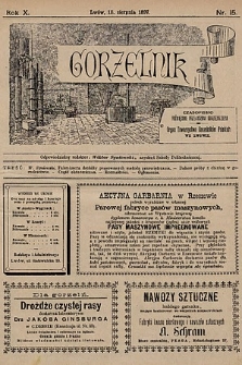 Gorzelnik : czasopismo poświęcone przemysłowi gorzelniczemu : organ Towarzystwa Gorzelników Polskich we Lwowie. 1897, nr 15