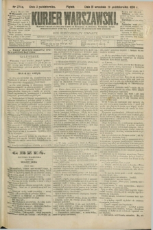 Kurjer Warszawski. R.64, nr 274a (3 października 1884)