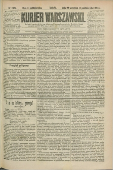 Kurjer Warszawski. R.64, nr 275b (4 października 1884)