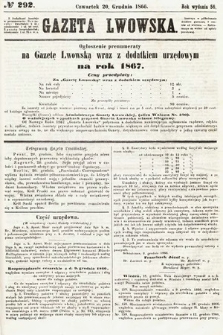 Gazeta Lwowska. 1866, nr 292