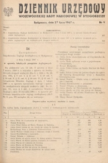 Dziennik Urzędowy Wojewódzkiej Rady Narodowej w Bydgoszczy. 1967, nr 9