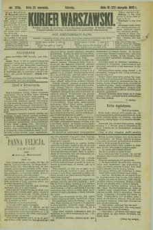 Kurjer Warszawski. R.65, nr 231a (22 sierpnia 1885)