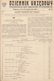 Dziennik Urzędowy Wojewódzkiej Rady Narodowej w Bydgoszczy. 1967, nr 13