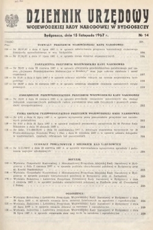 Dziennik Urzędowy Wojewódzkiej Rady Narodowej w Bydgoszczy. 1967, nr 14