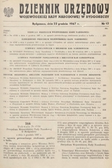 Dziennik Urzędowy Wojewódzkiej Rady Narodowej w Bydgoszczy. 1967, nr 17