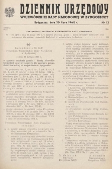 Dziennik Urzędowy Wojewódzkiej Rady Narodowej w Bydgoszczy. 1968, nr 13