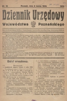 Dziennik Urzędowy Województwa Poznańskiego. 1924, nr 10