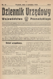 Dziennik Urzędowy Województwa Poznańskiego. 1924, nr 14