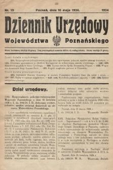 Dziennik Urzędowy Województwa Poznańskiego. 1924, nr 19