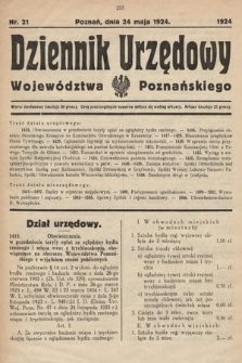 Dziennik Urzędowy Województwa Poznańskiego. 1924, nr 21