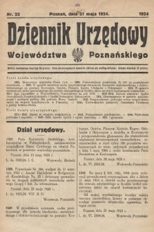 Dziennik Urzędowy Województwa Poznańskiego. 1924, nr 22