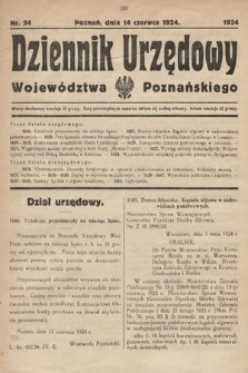 Dziennik Urzędowy Województwa Poznańskiego. 1924, nr 24
