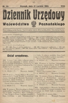 Dziennik Urzędowy Województwa Poznańskiego. 1924, nr 25