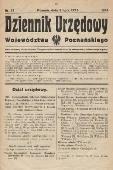 Dziennik Urzędowy Województwa Poznańskiego. 1924, nr 27