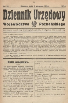 Dziennik Urzędowy Województwa Poznańskiego. 1924, nr 31