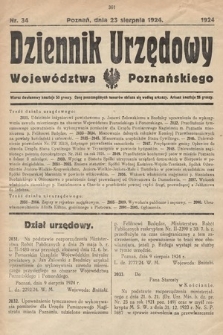 Dziennik Urzędowy Województwa Poznańskiego. 1924, nr 34