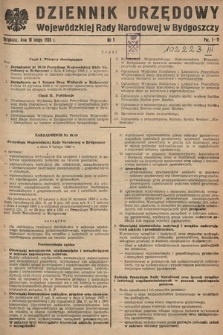 Dziennik Urzędowy Wojewódzkiej Rady Narodowej w Bydgoszczy. 1960, nr 1