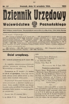 Dziennik Urzędowy Województwa Poznańskiego. 1924, nr 37