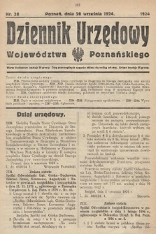 Dziennik Urzędowy Województwa Poznańskiego. 1924, nr 38