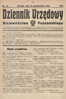 Dziennik Urzędowy Województwa Poznańskiego. 1924, nr 42