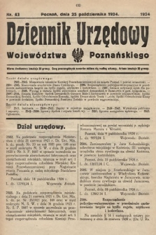 Dziennik Urzędowy Województwa Poznańskiego. 1924, nr 43