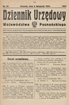 Dziennik Urzędowy Województwa Poznańskiego. 1924, nr 45