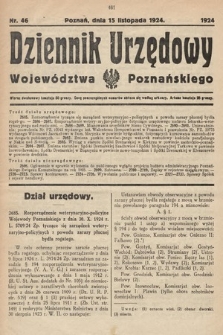 Dziennik Urzędowy Województwa Poznańskiego. 1924, nr 46