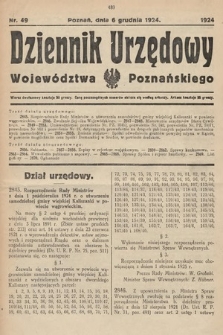 Dziennik Urzędowy Województwa Poznańskiego. 1924, nr 49