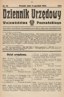 Dziennik Urzędowy Województwa Poznańskiego. 1924, nr 50