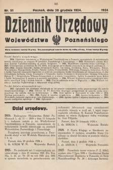 Dziennik Urzędowy Województwa Poznańskiego. 1924, nr 51