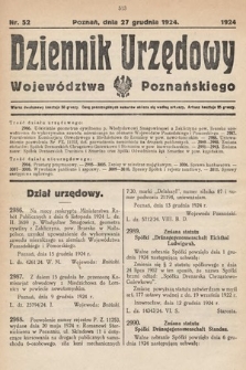 Dziennik Urzędowy Województwa Poznańskiego. 1924, nr 52