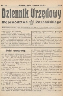 Dziennik Urzędowy Województwa Poznańskiego. 1925, nr 10