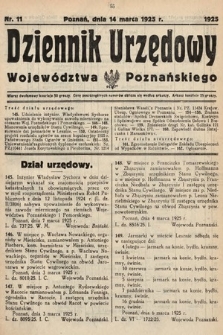 Dziennik Urzędowy Województwa Poznańskiego. 1925, nr 11