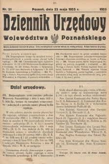 Dziennik Urzędowy Województwa Poznańskiego. 1925, nr 21