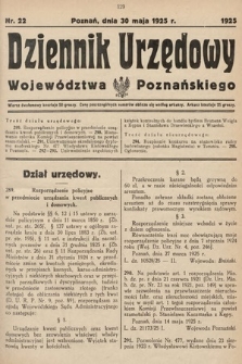 Dziennik Urzędowy Województwa Poznańskiego. 1925, nr 22