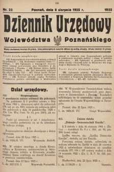 Dziennik Urzędowy Województwa Poznańskiego. 1925, nr 32