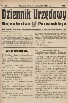 Dziennik Urzędowy Województwa Poznańskiego. 1925, nr 33