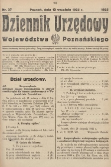 Dziennik Urzędowy Województwa Poznańskiego. 1925, nr 37