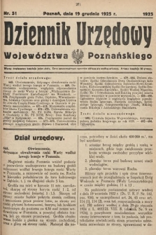 Dziennik Urzędowy Województwa Poznańskiego. 1925, nr 51