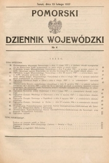 Pomorski Dziennik Wojewódzki. 1937, nr 4