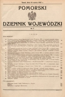 Pomorski Dziennik Wojewódzki. 1937, nr 7