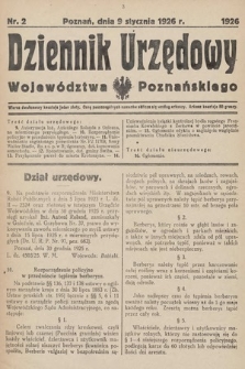 Dziennik Urzędowy Województwa Poznańskiego. 1926, nr 2