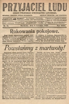 Przyjaciel Ludu : organ Polskiego Stronnictwa Ludowego. 1920, nr 14