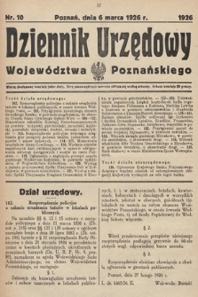 Dziennik Urzędowy Województwa Poznańskiego. 1926, nr 10