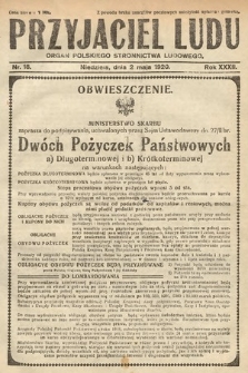 Przyjaciel Ludu : organ Polskiego Stronnictwa Ludowego. 1920, nr 18