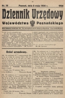 Dziennik Urzędowy Województwa Poznańskiego. 1926, nr 19