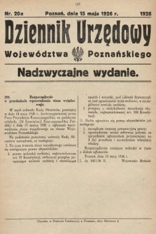Dziennik Urzędowy Województwa Poznańskiego. 1926, nr 20a 