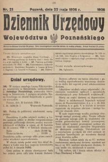 Dziennik Urzędowy Województwa Poznańskiego. 1926, nr 21