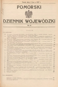 Pomorski Dziennik Wojewódzki. 1937, nr 14
