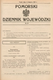 Pomorski Dziennik Wojewódzki. 1937, nr 17